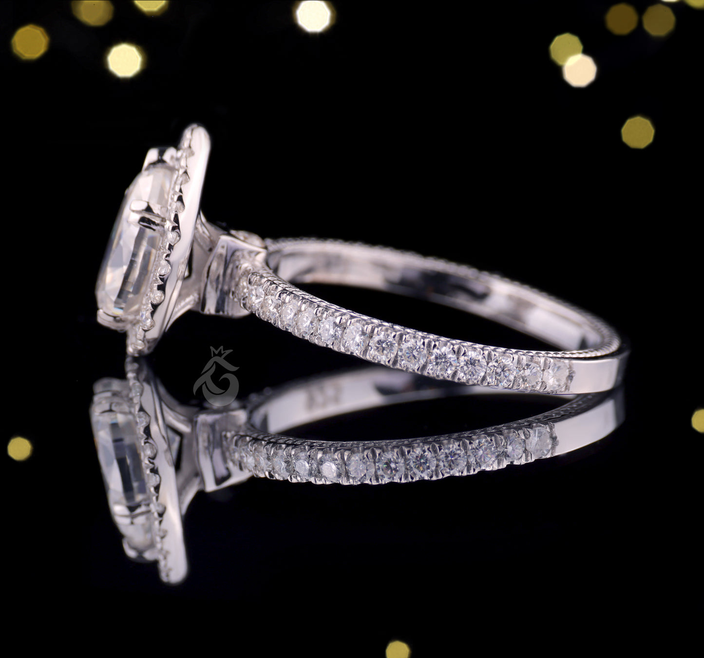 1.20CT Pear Cut Moissanite Engagement Ring, 14K Milgrain Halo Pave Vintage Peekaboo Ring, Gift for Her