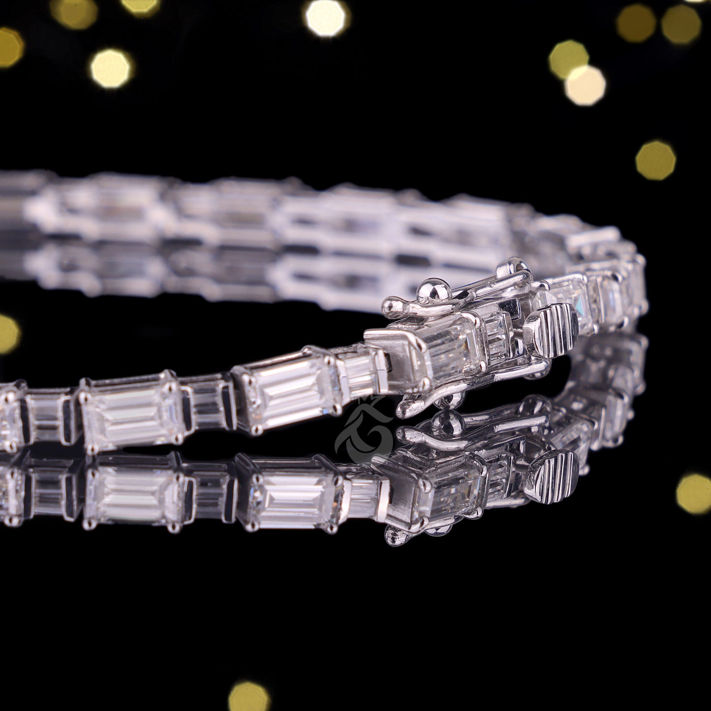 Dainty Baguette Moissanite Tennis Bracelet – 925 Silver Minimalist Jewelry