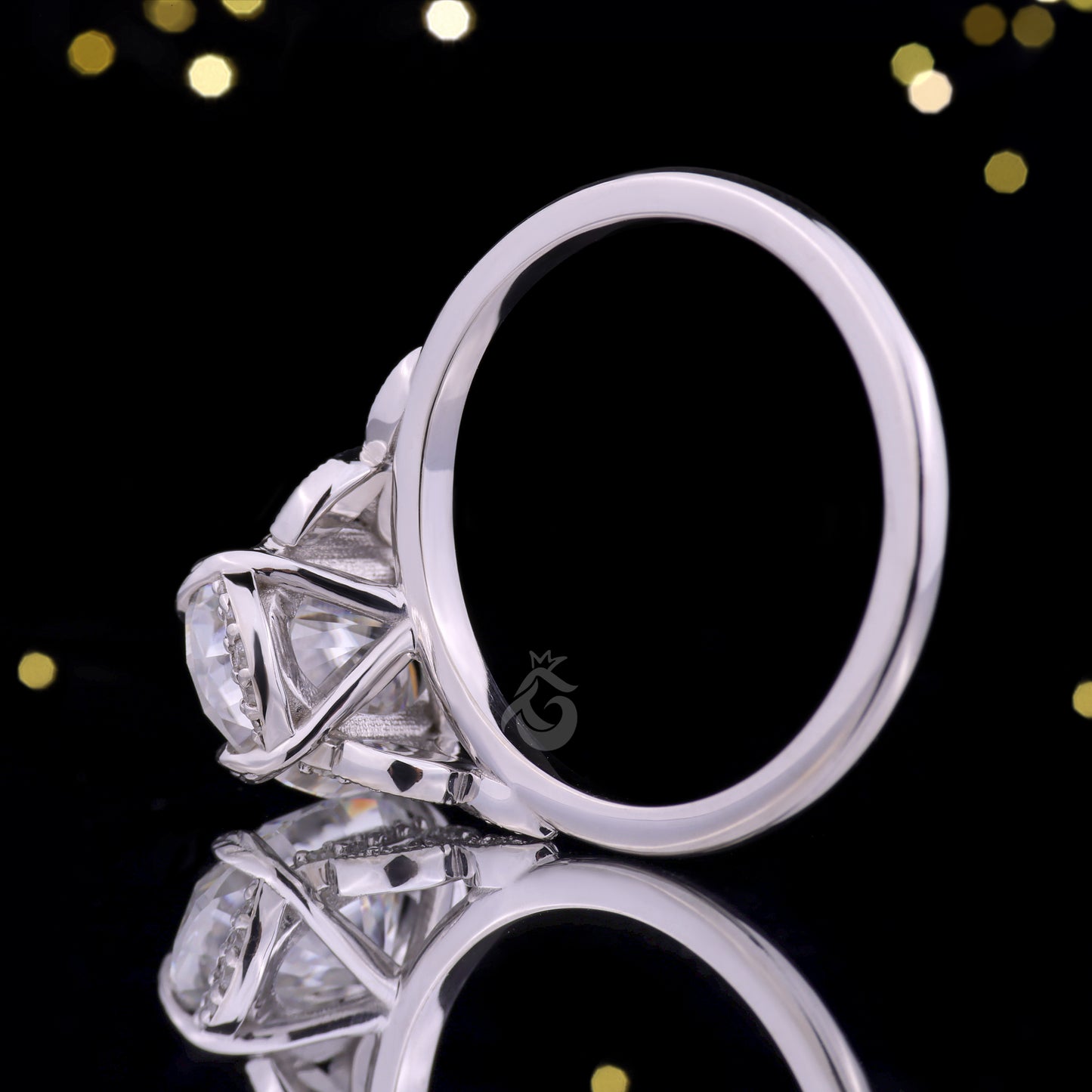 Milgrain Art Deco 2.50CT Oval Moissanite Ring – 10K Vintage Engagement & Anniversary Ring