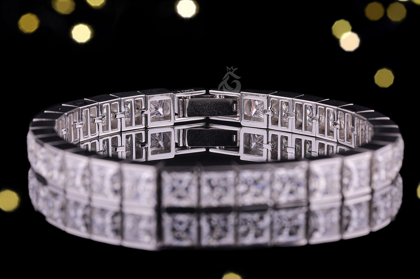 6MM Princess Moissanite Tennis Bracelet โ 10K Gold