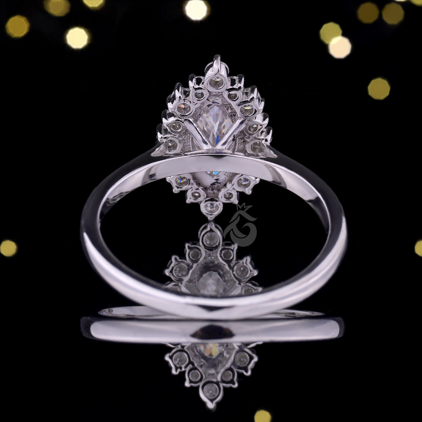 0.82CT Marquise Moissanite Engagement Ring – 14K Gold Cluster Halo Floral Wedding Ring