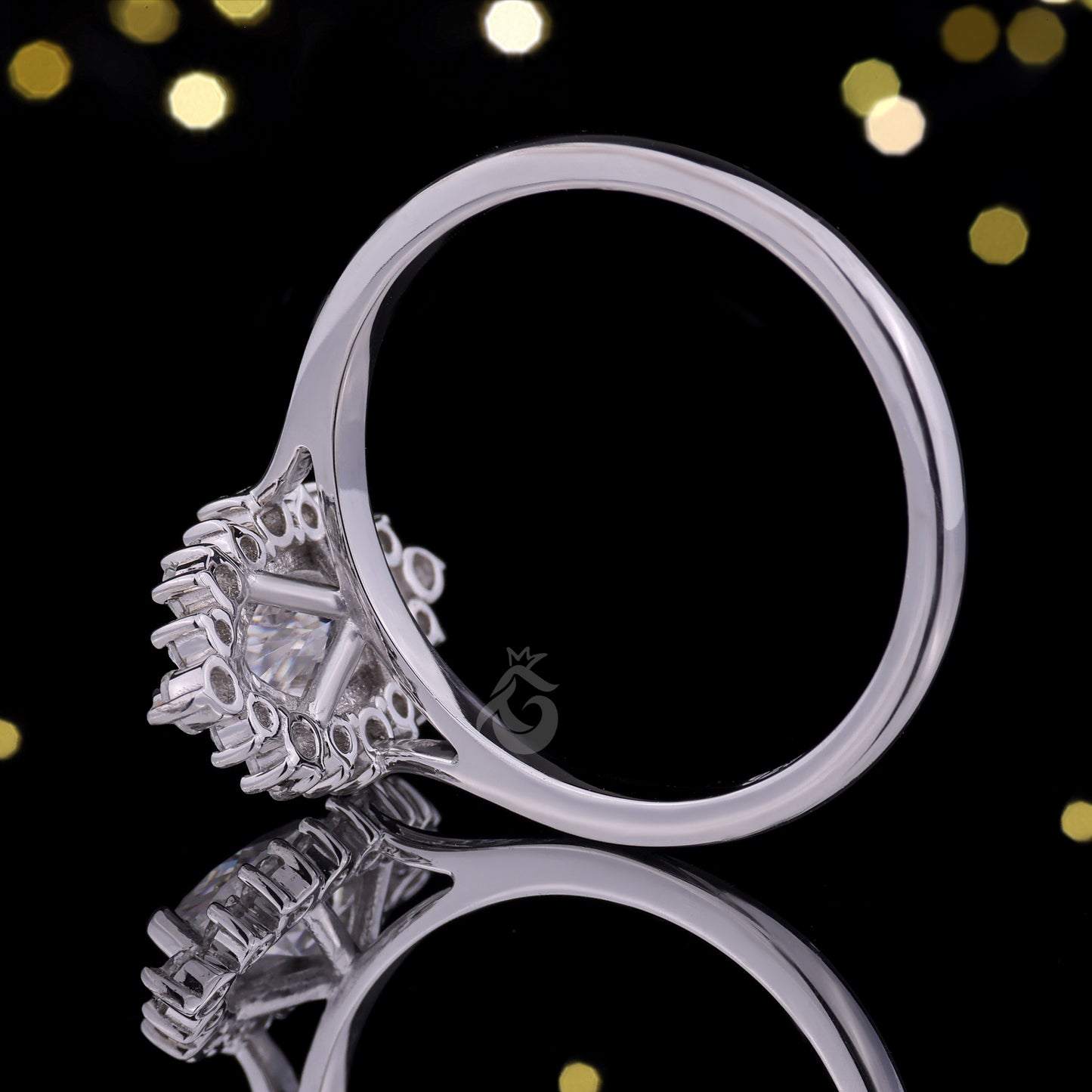 0.82CT Marquise Moissanite Engagement Ring – 14K Gold Cluster Halo Floral Wedding Ring