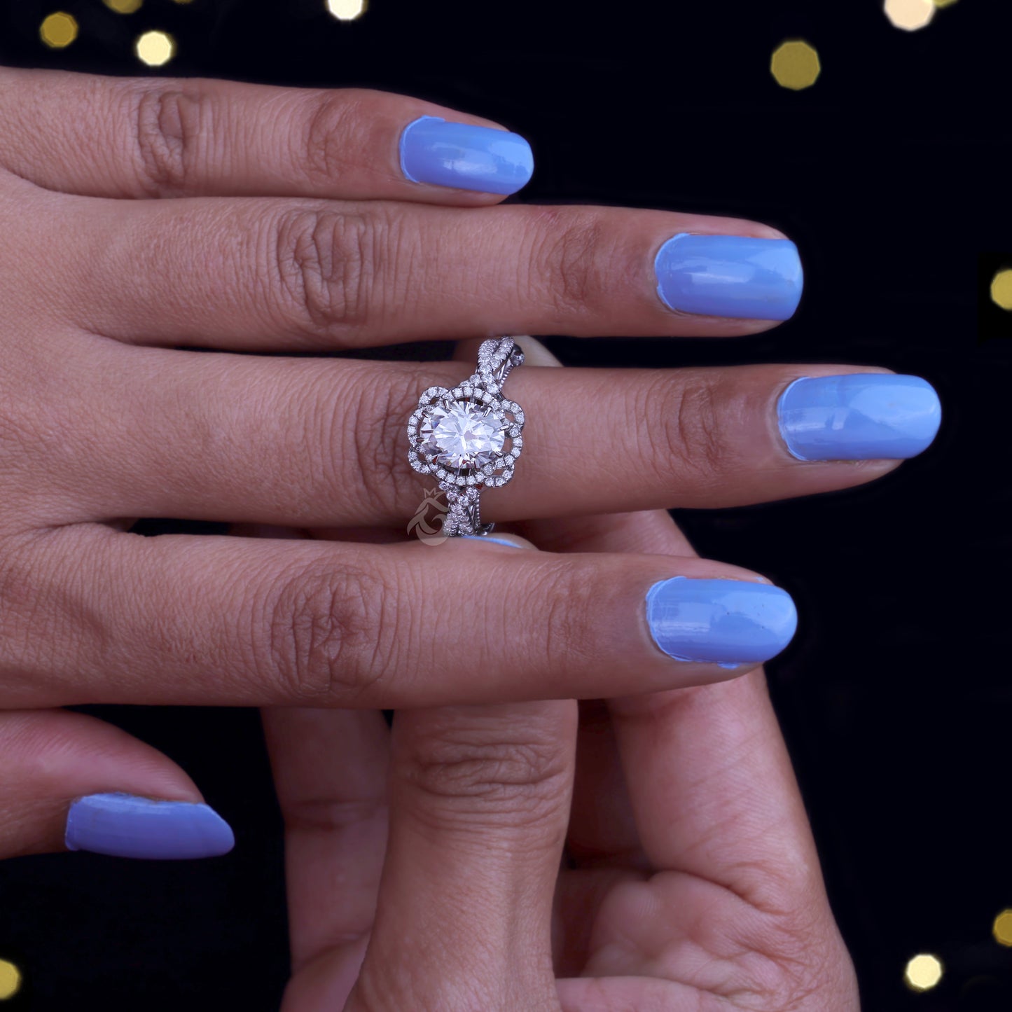 1.67CT Oval Cut Moissanite Engagement Ring – 14K White Gold Art Deco Vintage Floral Milgrain Ring