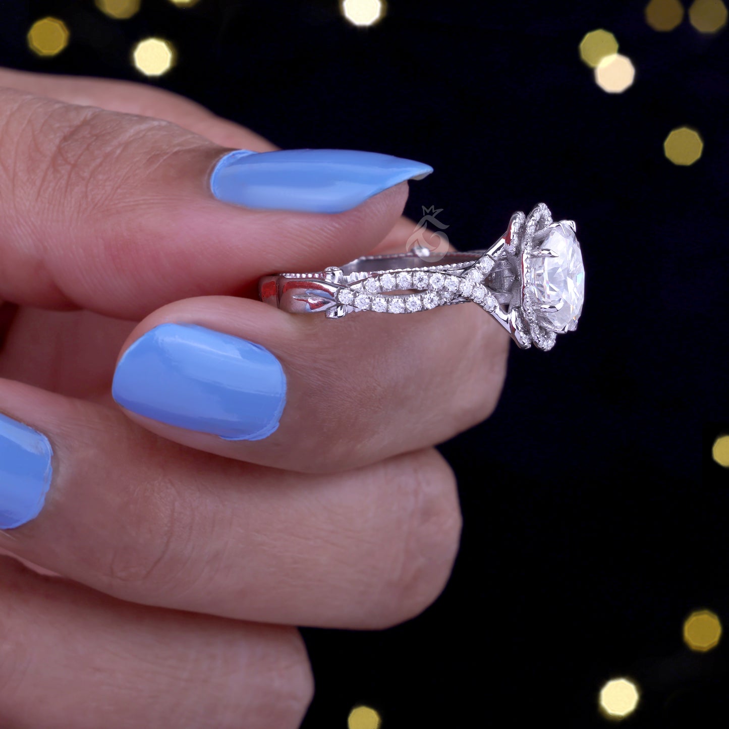 1.67CT Oval Cut Moissanite Engagement Ring – 14K White Gold Art Deco Vintage Floral Milgrain Ring