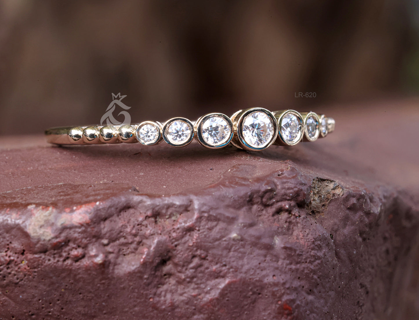 Round Bezel Set Half Eternity Band – Seven Stone Yellow Gold Wedding & Anniversary Ring