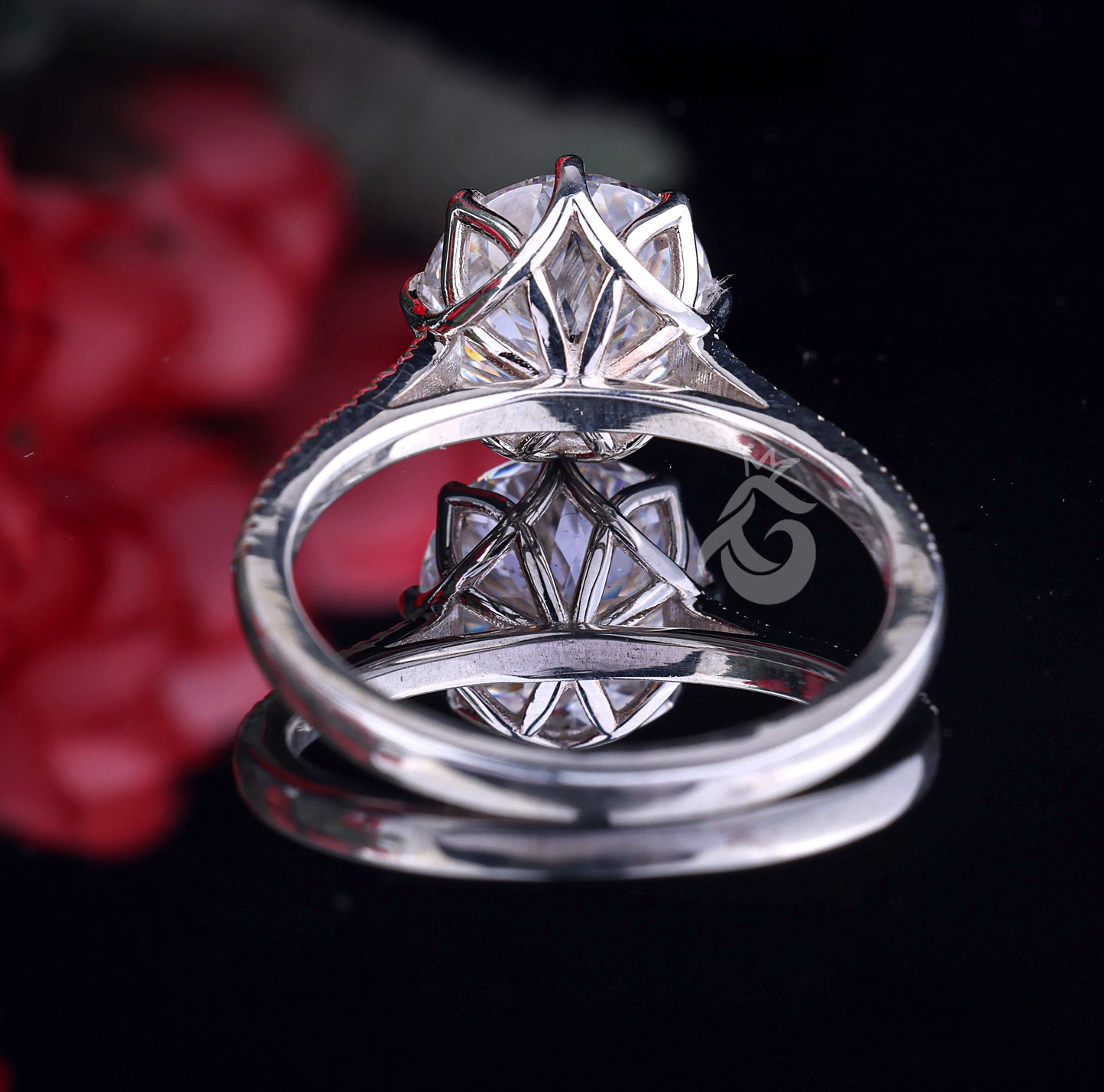 Vintage 2.79 CT Portuguese Cut Moissanite Engagement Ring, Solitaire Antique Wedding Ring, Anniversary Gift