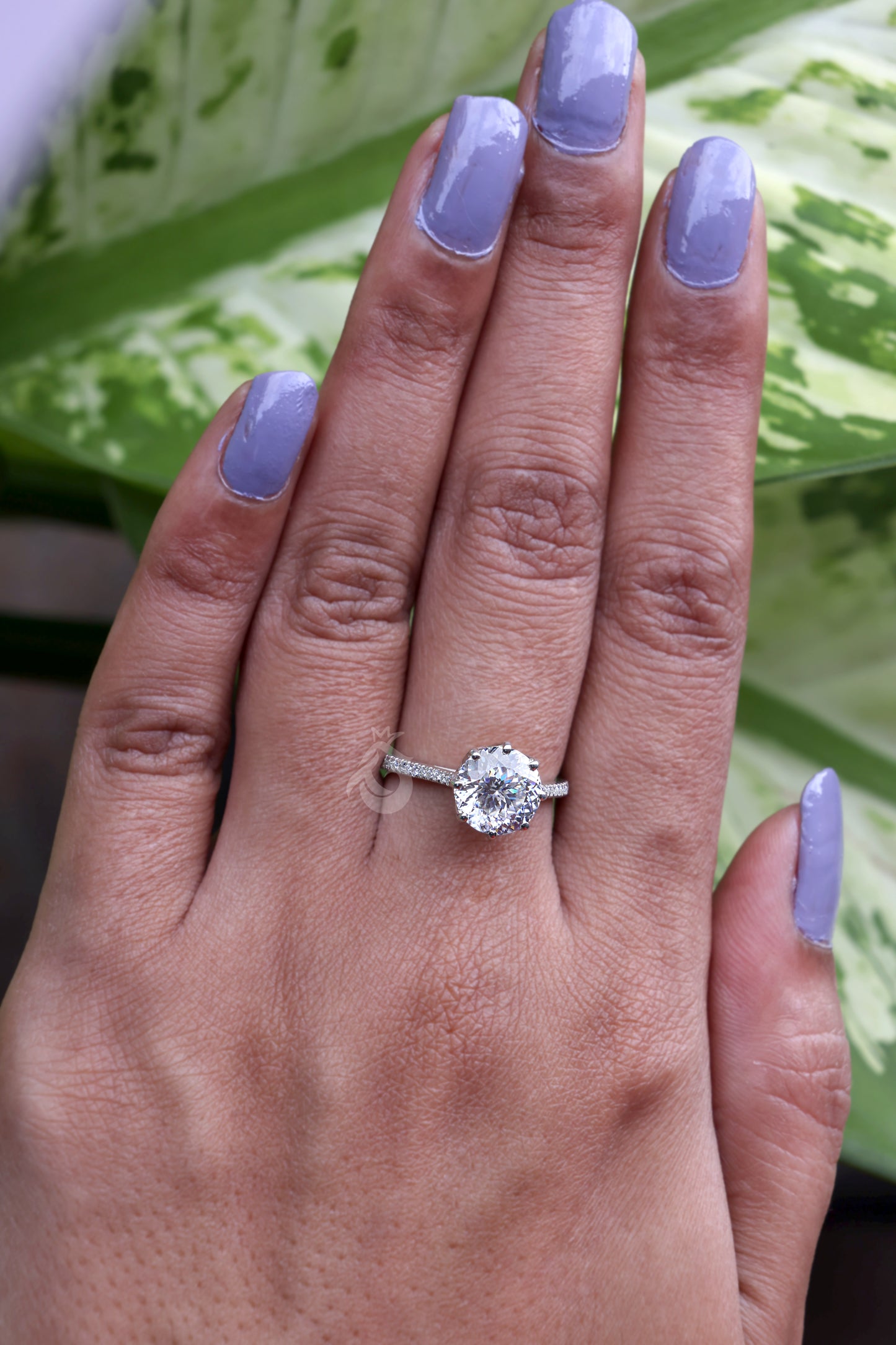 Vintage 2.79 CT Portuguese Cut Moissanite Engagement Ring, Solitaire Antique Wedding Ring, Anniversary Gift