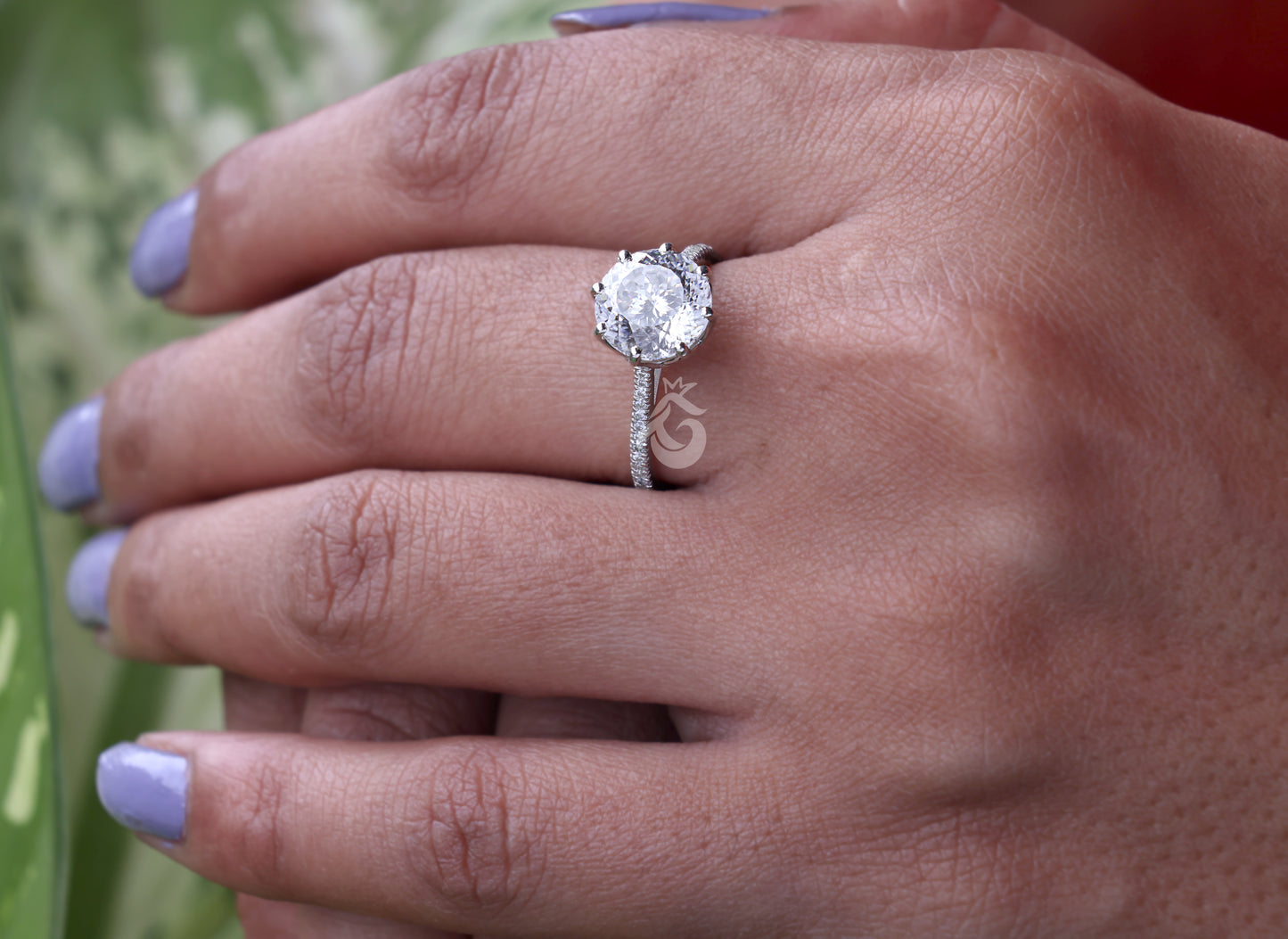 Vintage 2.79 CT Portuguese Cut Moissanite Engagement Ring, Solitaire Antique Wedding Ring, Anniversary Gift