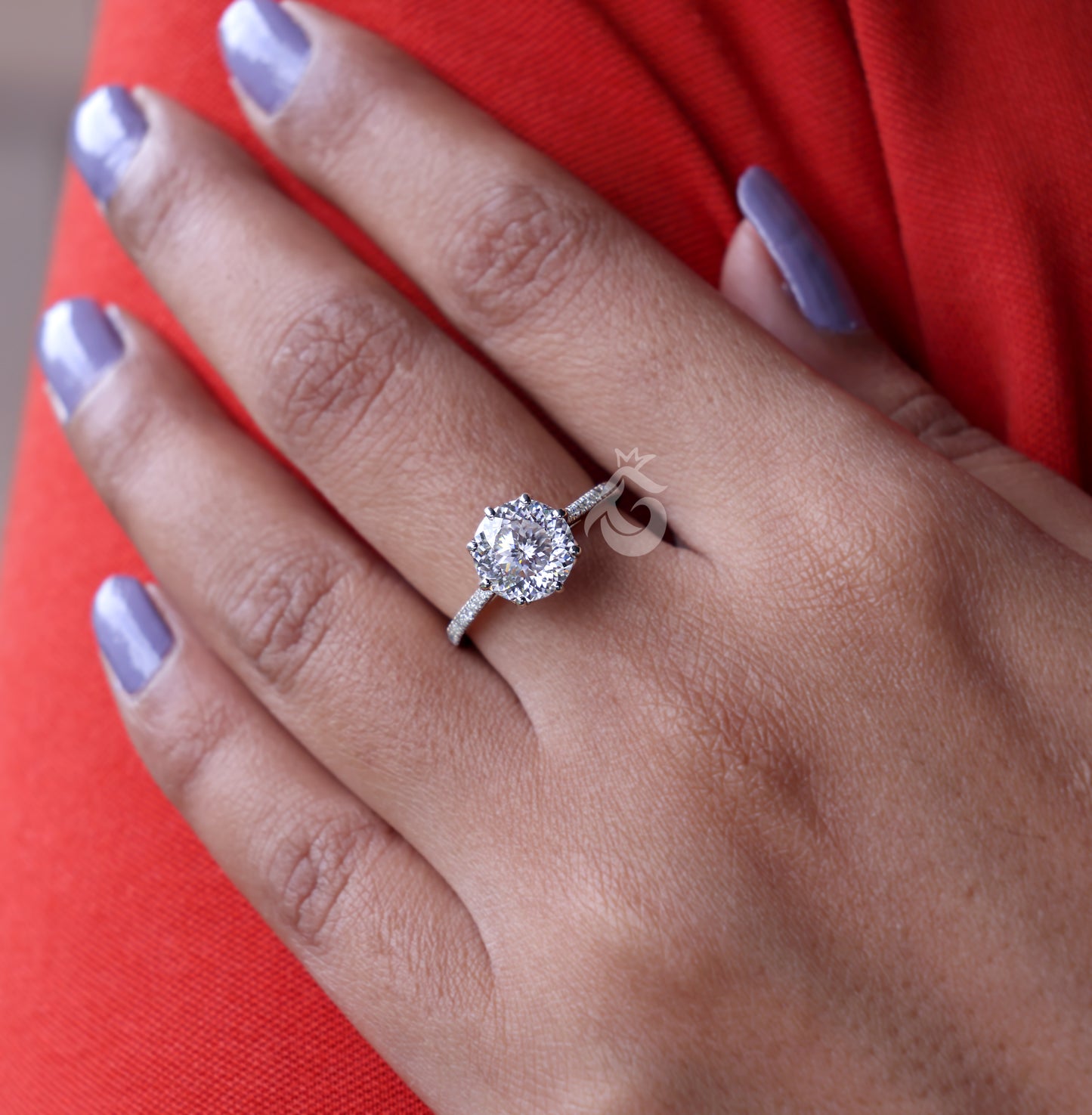 Vintage 2.79 CT Portuguese Cut Moissanite Engagement Ring, Solitaire Antique Wedding Ring, Anniversary Gift