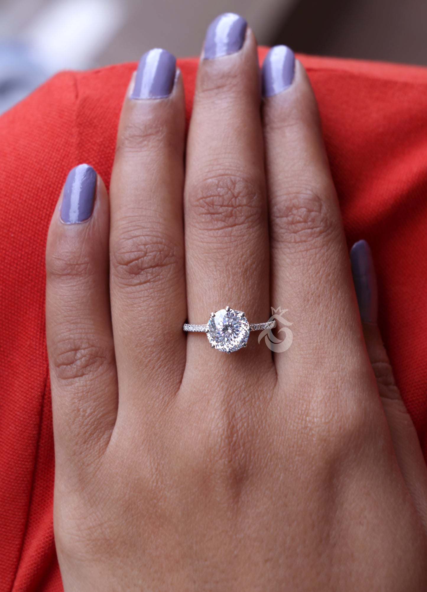 Vintage 2.79 CT Portuguese Cut Moissanite Engagement Ring, Solitaire Antique Wedding Ring, Anniversary Gift