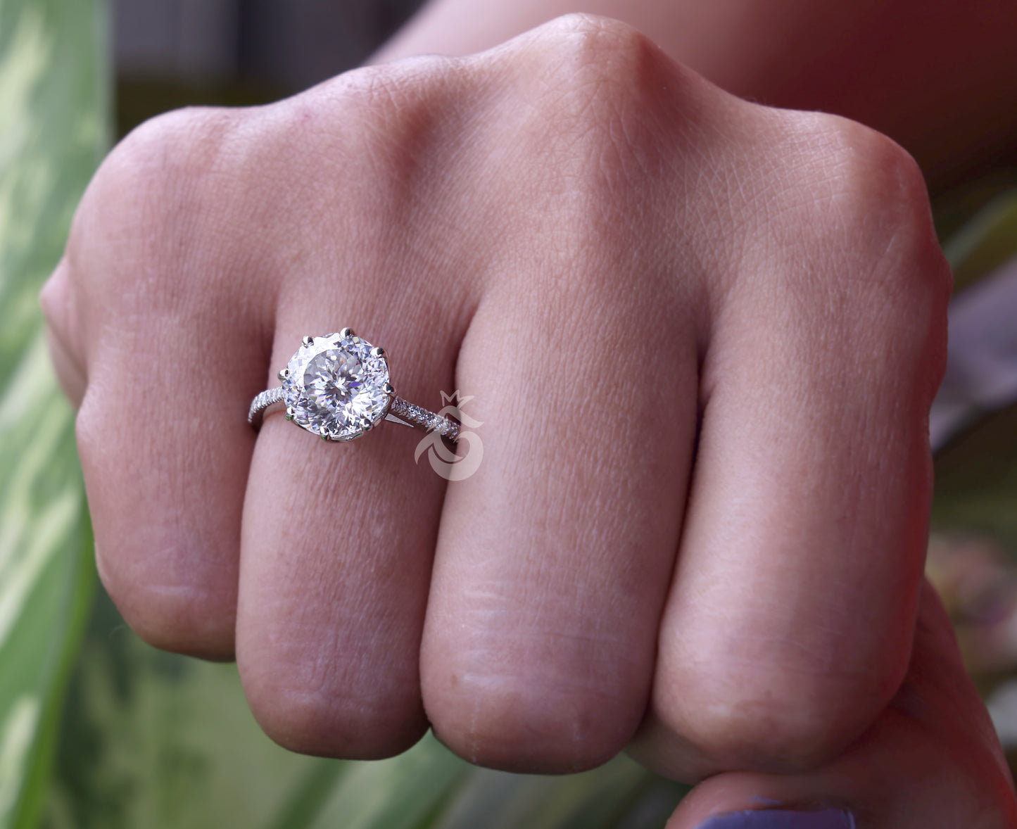 Vintage 2.79 CT Portuguese Cut Moissanite Engagement Ring, Solitaire Antique Wedding Ring, Anniversary Gift