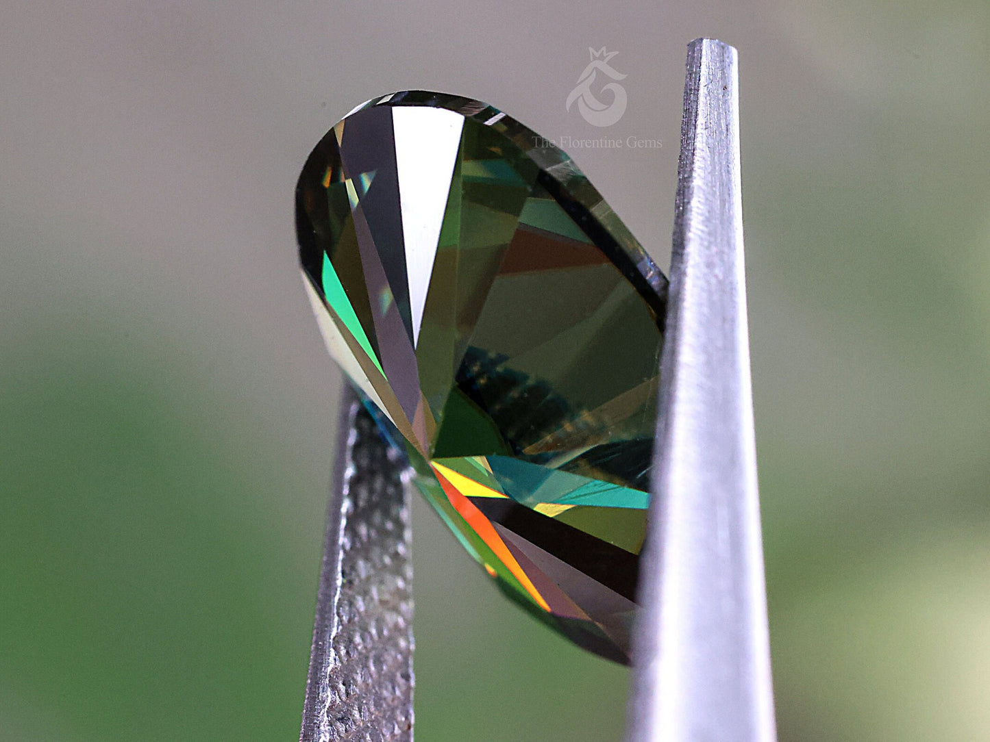 3CT Blue Green Oval Brilliant Cut Moissanite Loose Gemstone for Jewelry