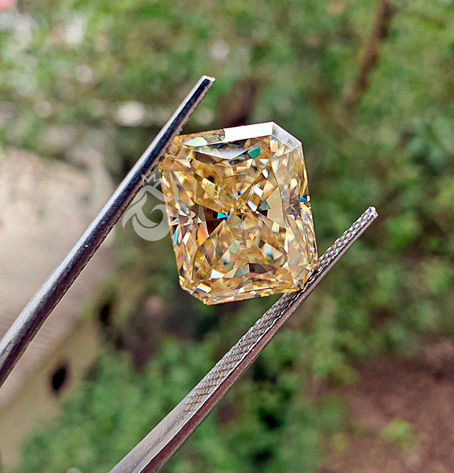 5CT Fancy Brownish Yellow Radiant Cut Moissanite Loose Gemstone for Jewelry