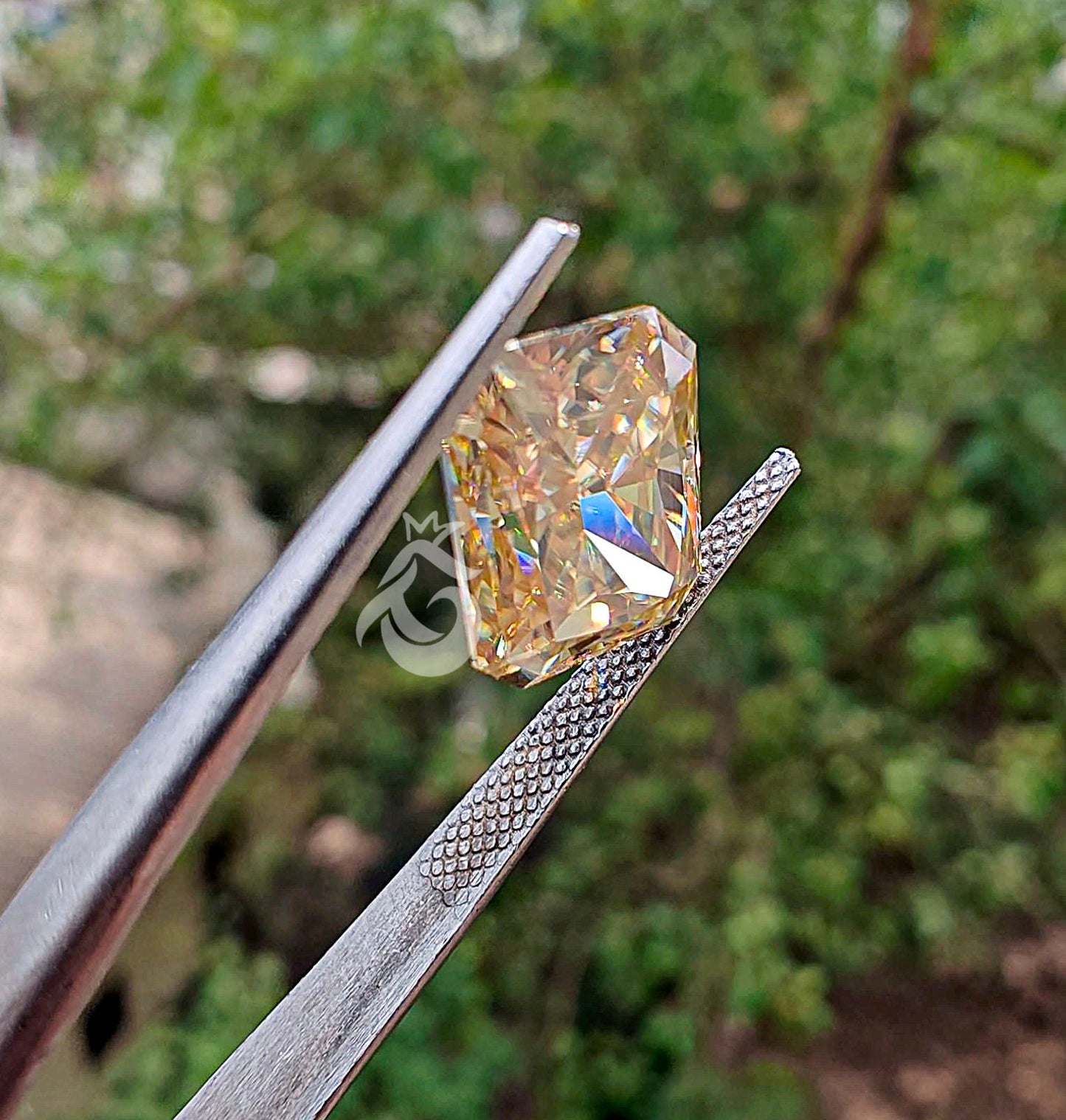 5CT Fancy Brownish Yellow Radiant Cut Moissanite Loose Gemstone for Jewelry
