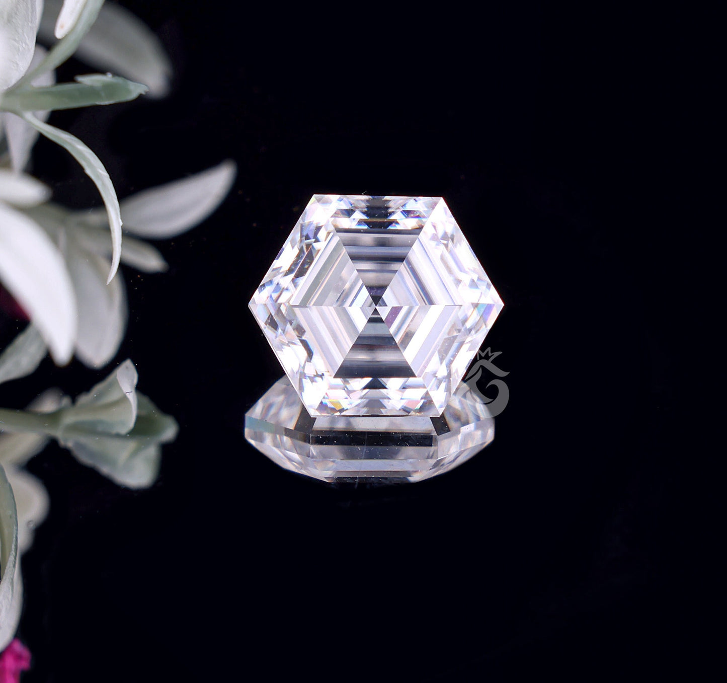 2.59CT Step Cut Hexagon Loose Moissanite for Ring & Jewelry
