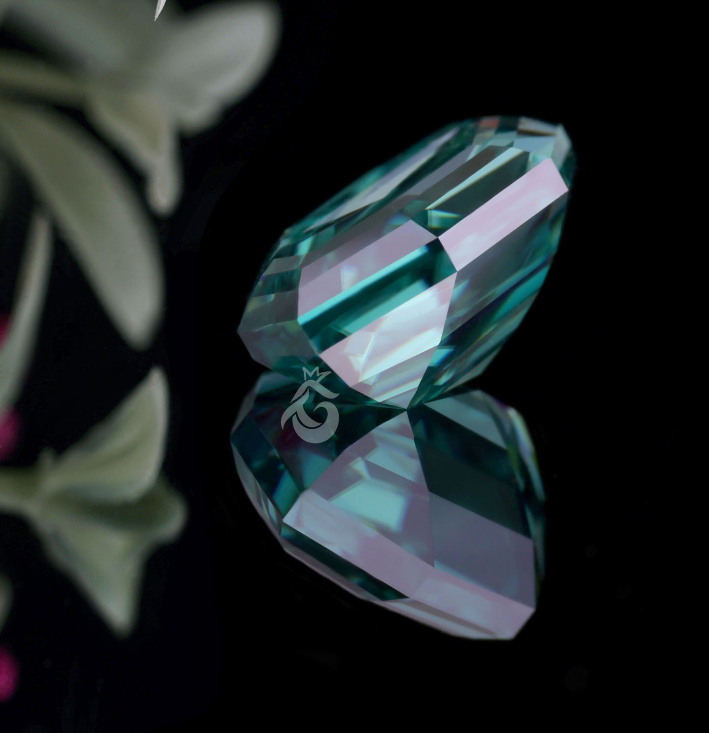 3CT Antique Marquise Greenish Blue Moissanite – Loose Stone