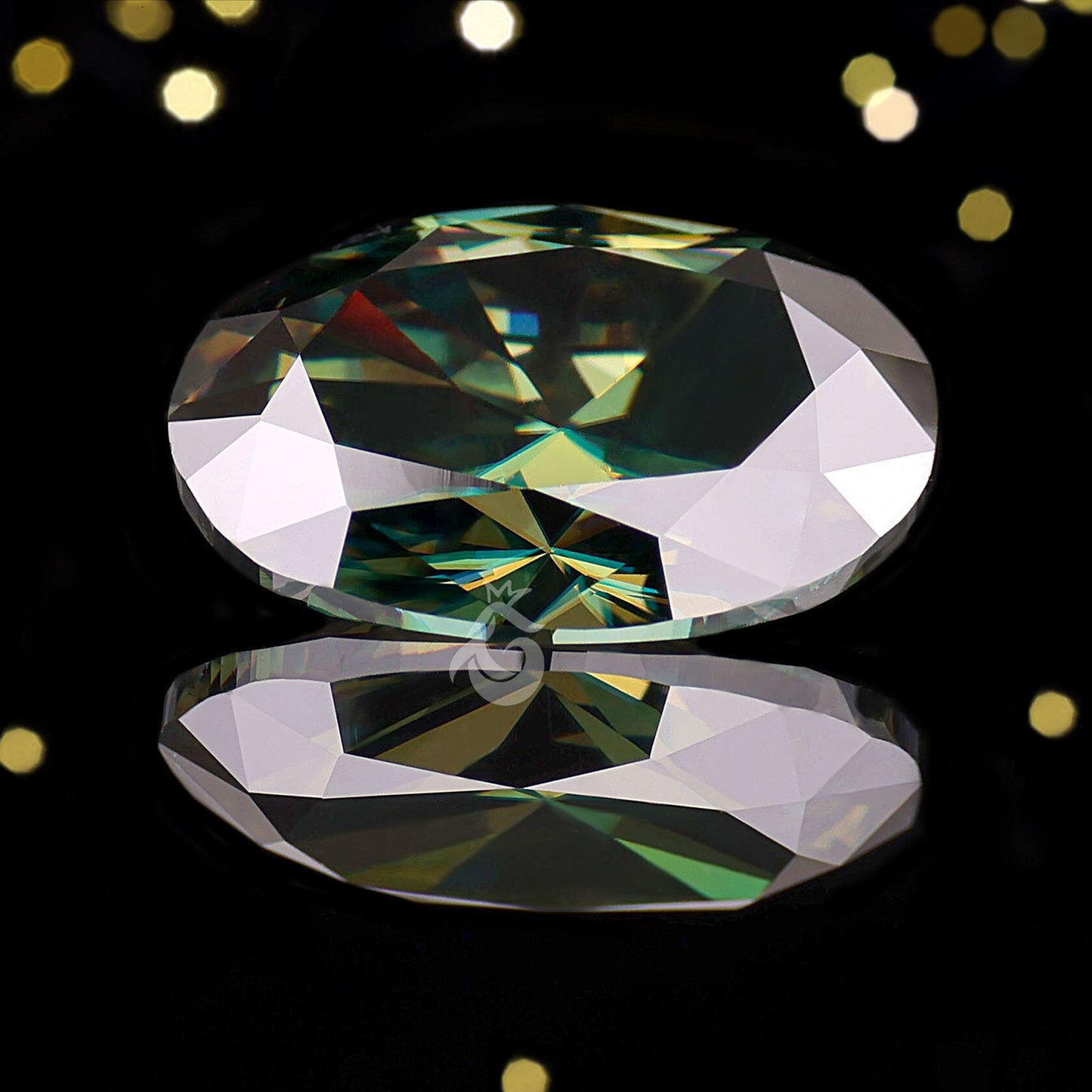 3.43CT Oval Green Moissanite Loose Gemstone for Ring or Pendant