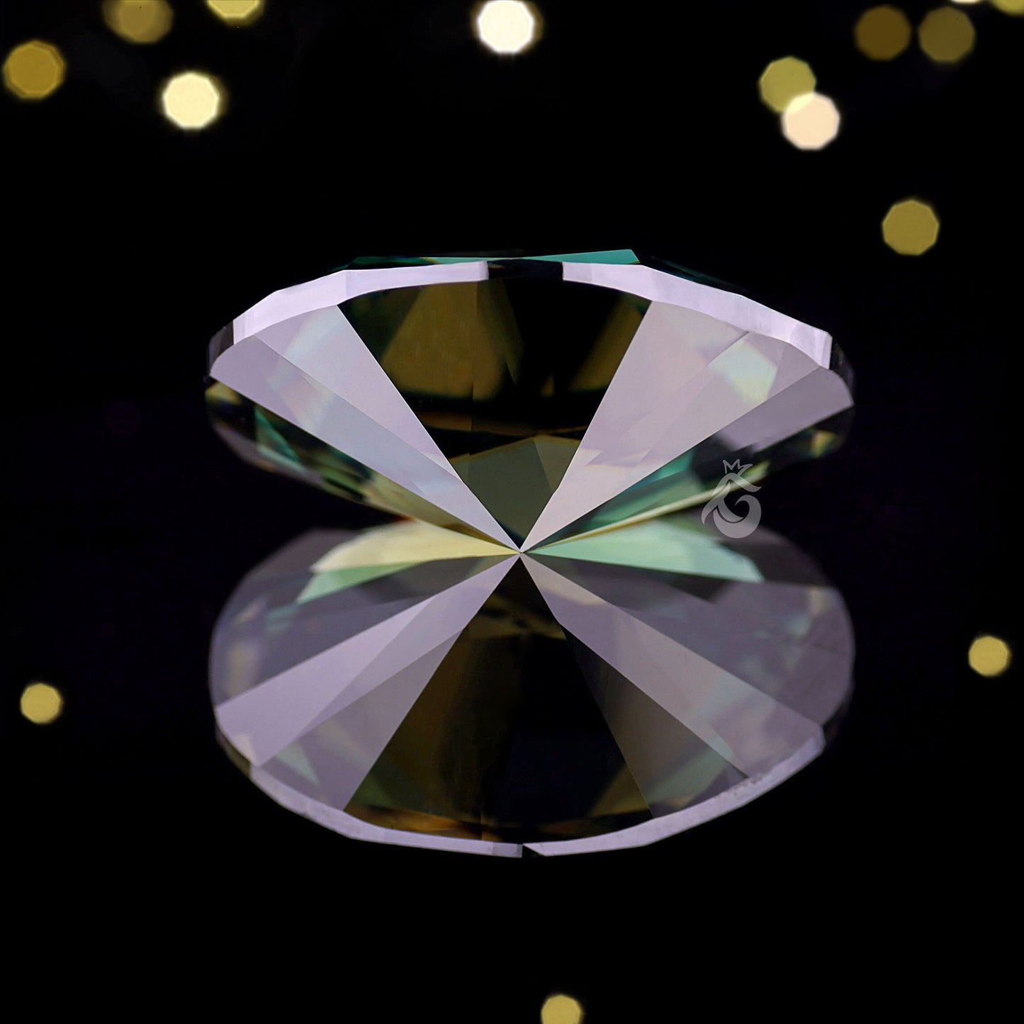3.43CT Oval Green Moissanite Loose Gemstone for Ring or Pendant