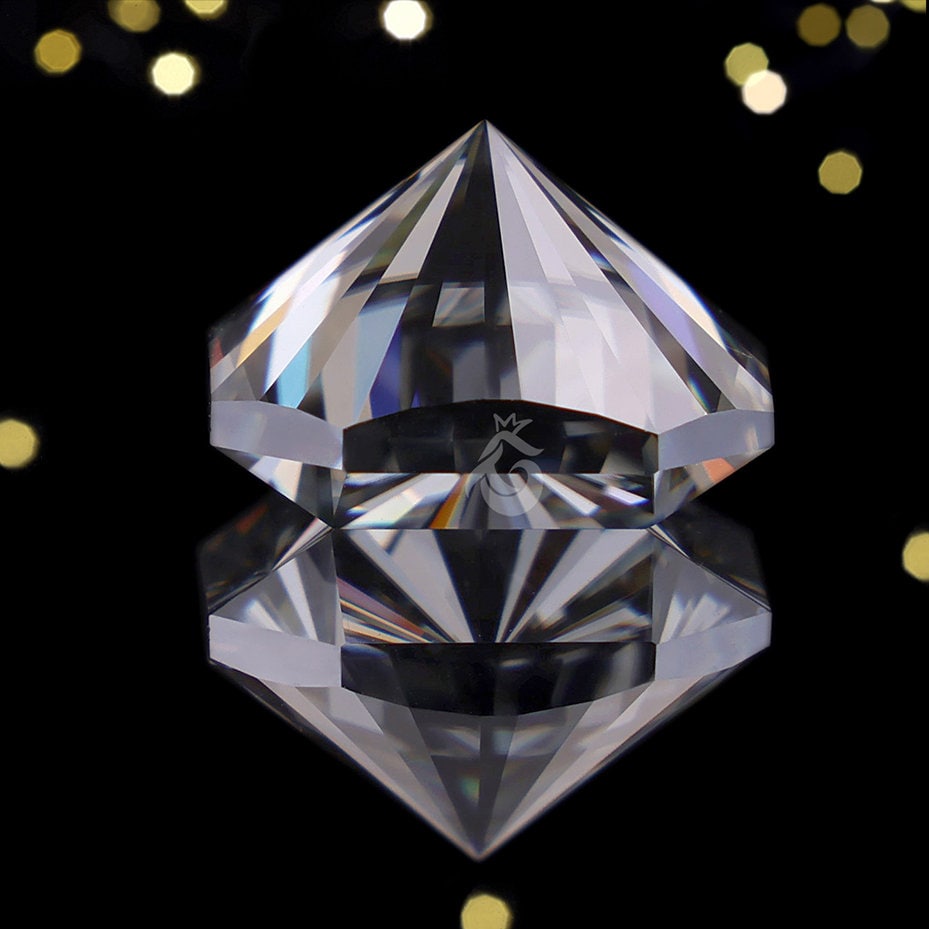 Fantasy Square Cut Dark Gray Moissanite Loose Gemstone for Ring & Jewelry