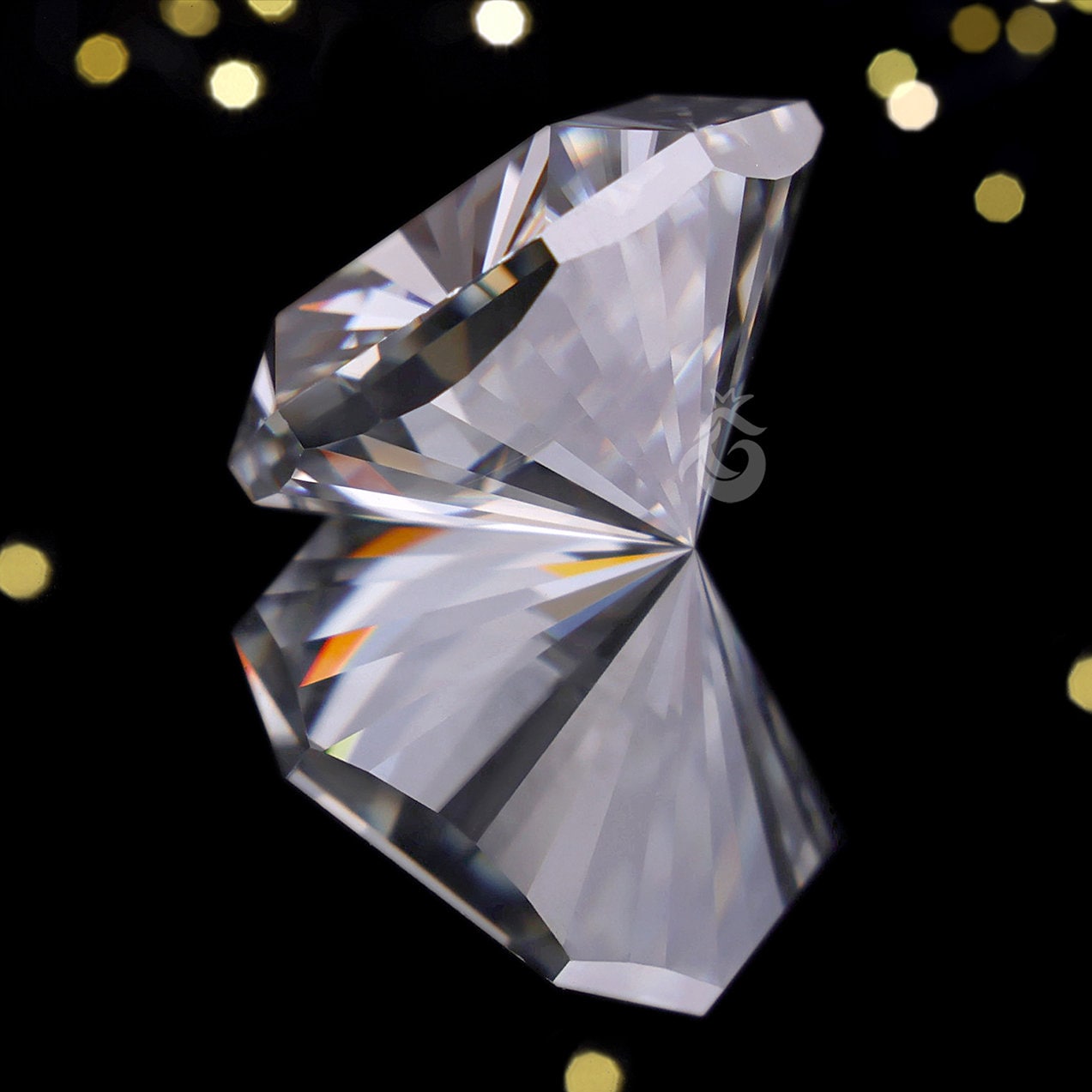 Fantasy Square Cut Dark Gray Moissanite Loose Gemstone for Ring & Jewelry
