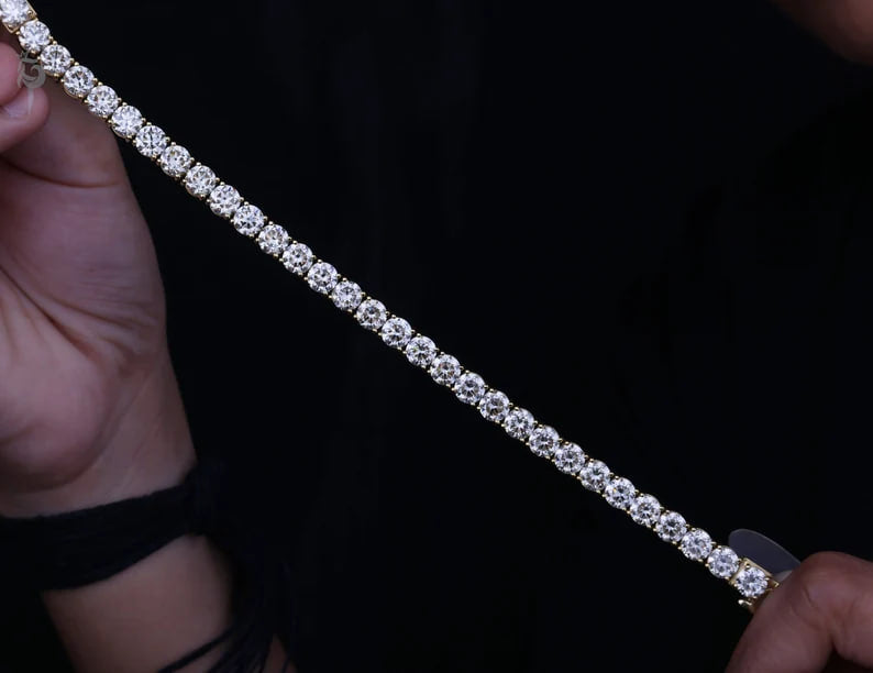 6MM Round Yellow Moissanite Tennis Bracelet – 14K Gold Bridal & Everyday Jewelry