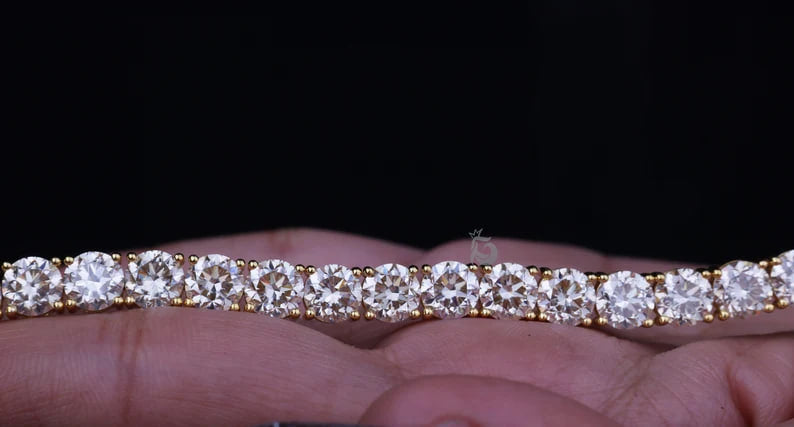 6MM Round Yellow Moissanite Tennis Bracelet – 14K Gold Bridal & Everyday Jewelry