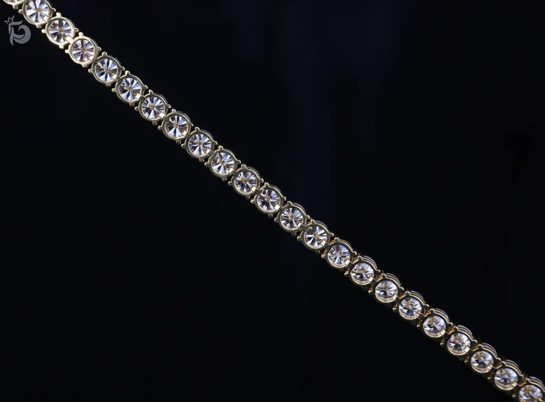6MM Round Yellow Moissanite Tennis Bracelet – 14K Gold Bridal & Everyday Jewelry