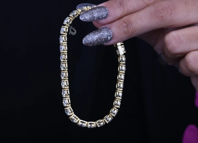 6MM Round Yellow Moissanite Tennis Bracelet – 14K Gold Bridal & Everyday Jewelry