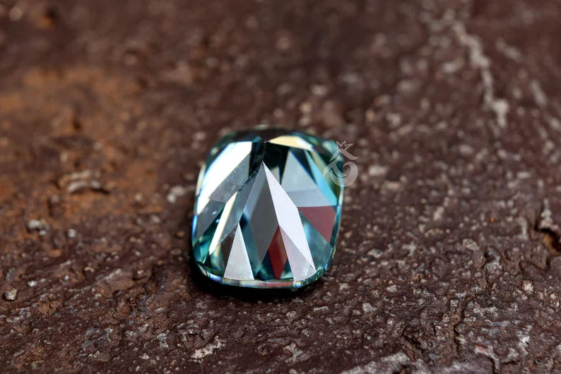 Antique Elongated Cushion Cut Cyan Blue Moissanite Loose Gemstone for Jewelry
