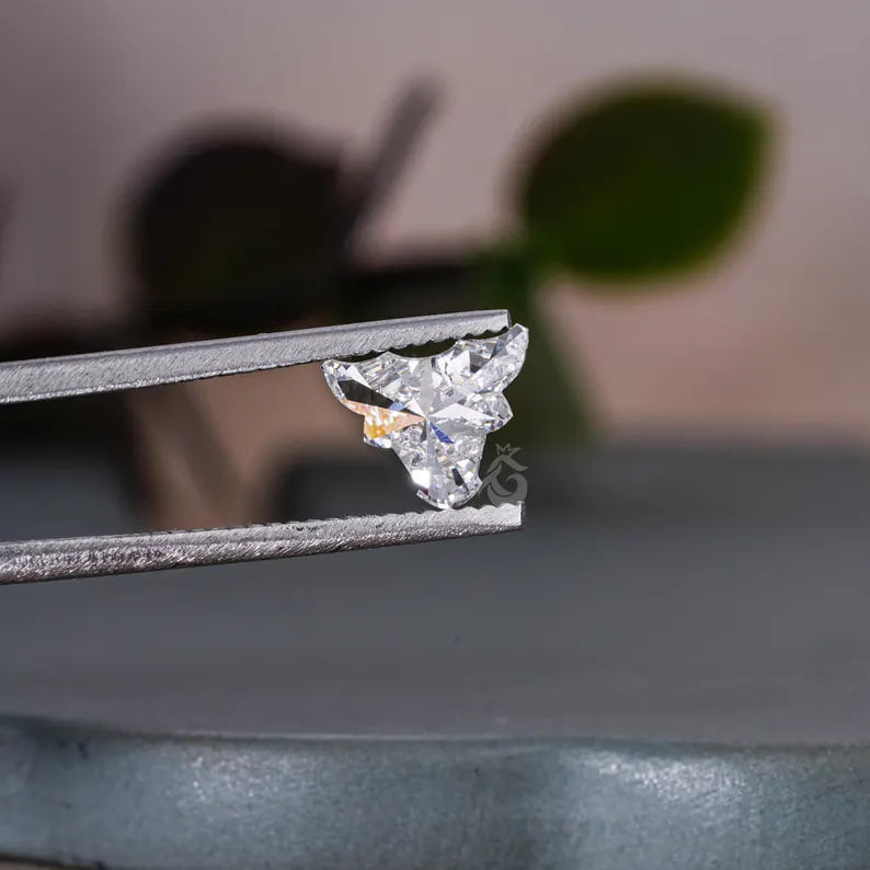 Bull Shape IGI Certified Lab Grown Diamond, CVD Cut for Pendants & Rings