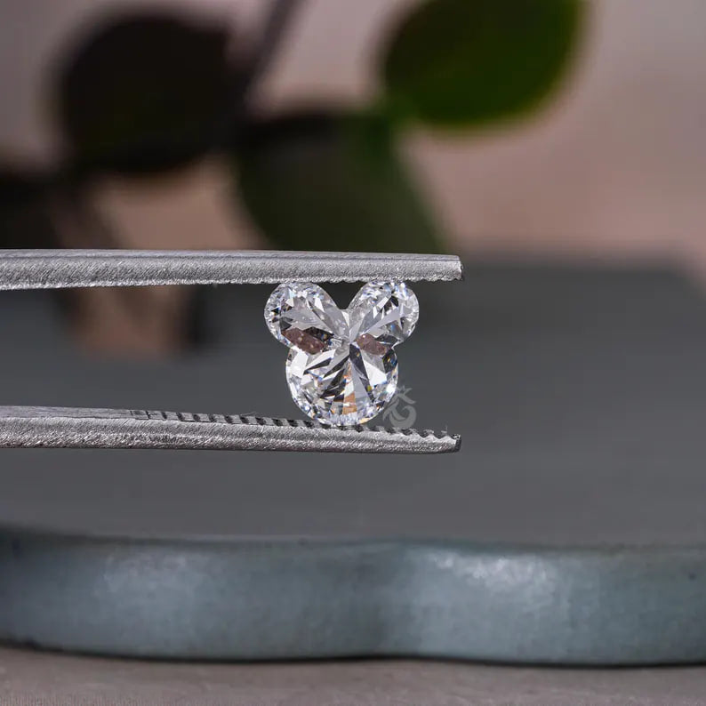 IGI Certified Mickey Mouse Cut Lab Grown Diamond, Fancy Loose Stone for Jewelry