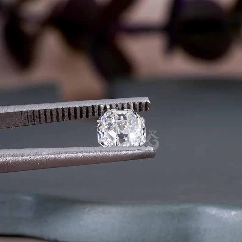 Asscher Cut Lab Grown Diamond, IGI Certified Loose Stone for Custom Rings