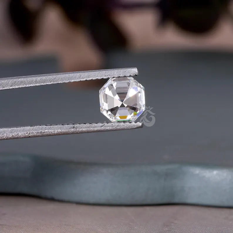 Asscher Cut Lab Grown Diamond, IGI Certified Loose Stone for Custom Rings