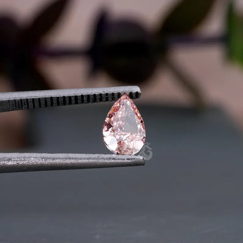 4.10CT Pear Cut Intense Pink Lab Grown Diamond, Loose Stone for Rings & Pendants