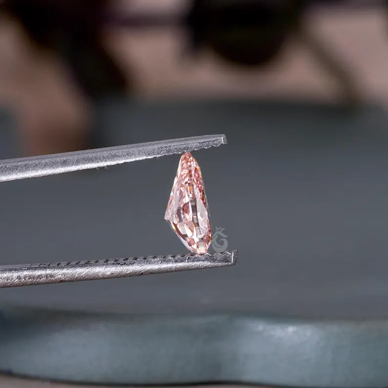 4.10CT Pear Cut Intense Pink Lab Grown Diamond, Loose Stone for Rings & Pendants