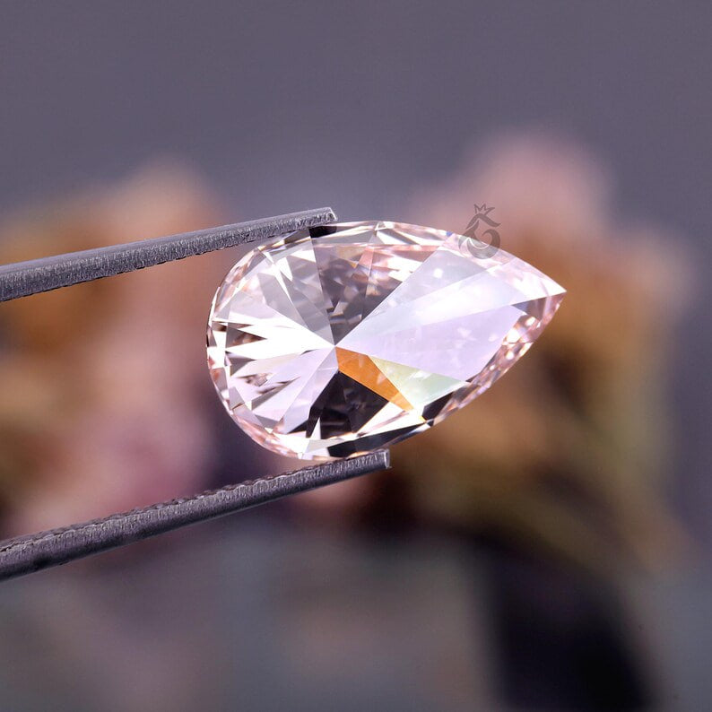 3.50 CT Pear Cut Fancy Pink Lab Grown Diamond, Loose Diamond for Engagement or Wedding Ring