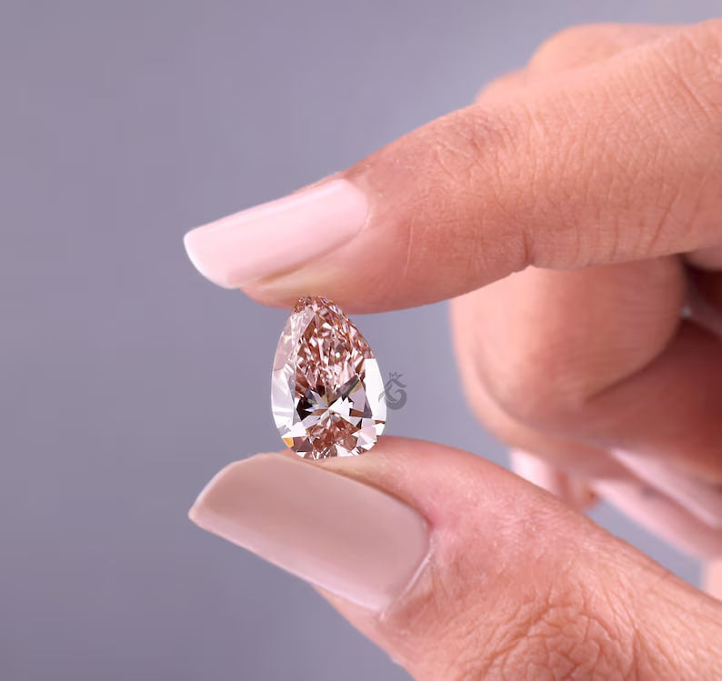3.50 CT Pear Cut Fancy Pink Lab Grown Diamond, Loose Diamond for Engagement or Wedding Ring