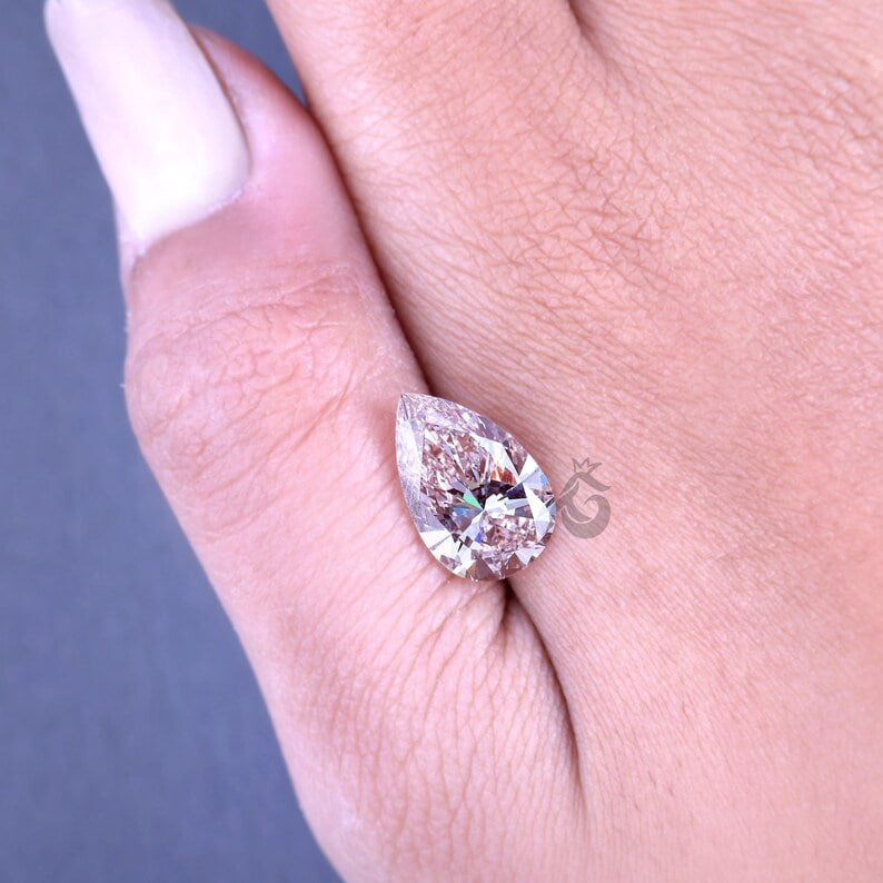 3.50 CT Pear Cut Fancy Pink Lab Grown Diamond, Loose Diamond for Engagement or Wedding Ring
