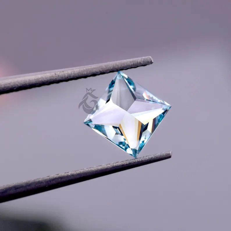 1.25 CT Princess Cut Fancy Blue Lab Grown Diamond, Loose Diamond for Ring or Pendant
