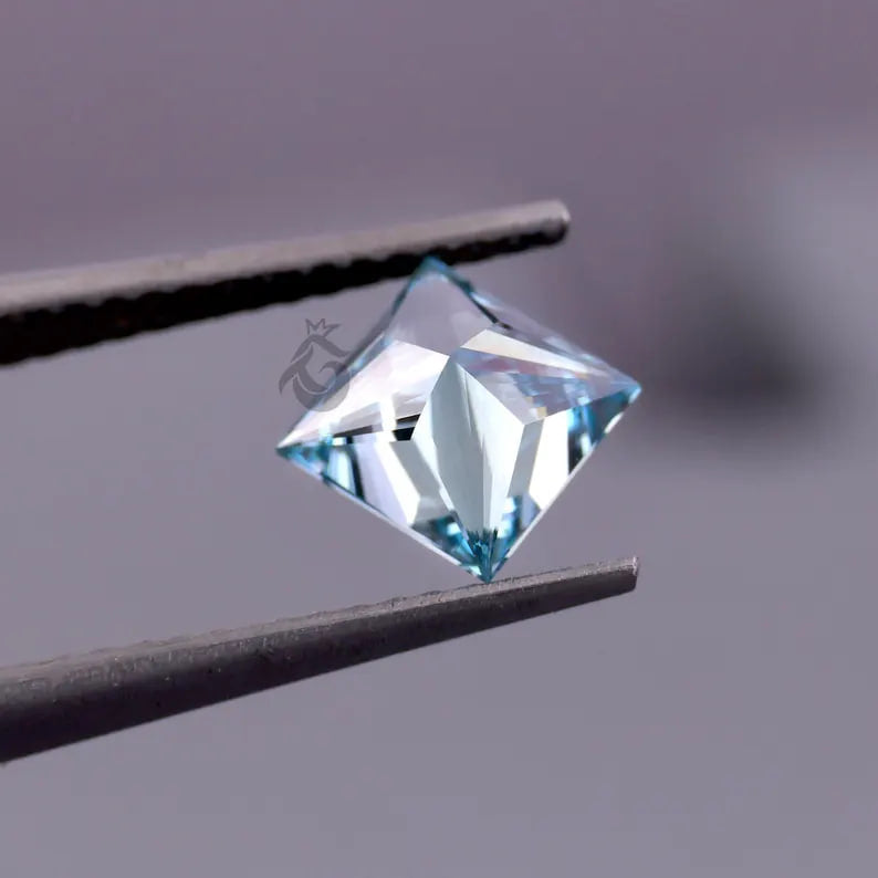 1.25 CT Princess Cut Fancy Blue Lab Grown Diamond, Loose Diamond for Ring or Pendant