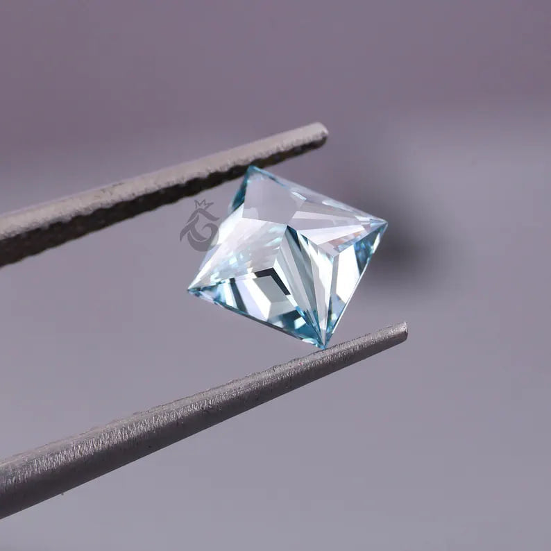1.25 CT Princess Cut Fancy Blue Lab Grown Diamond, Loose Diamond for Ring or Pendant
