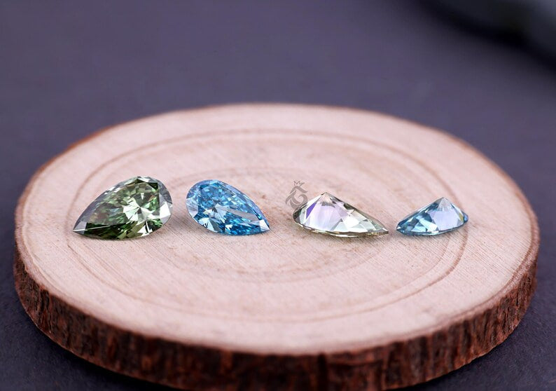 3.01 CT Fancy Green Pear Cut Lab Grown Diamond, Loose Diamond for Custom Ring, Pendant, or Gift