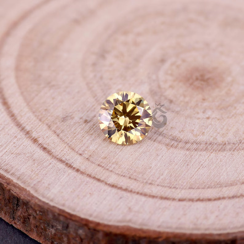 0.75 CT Round Fancy Intense Yellow Lab Grown Diamond, IGI Certified Loose Diamond
