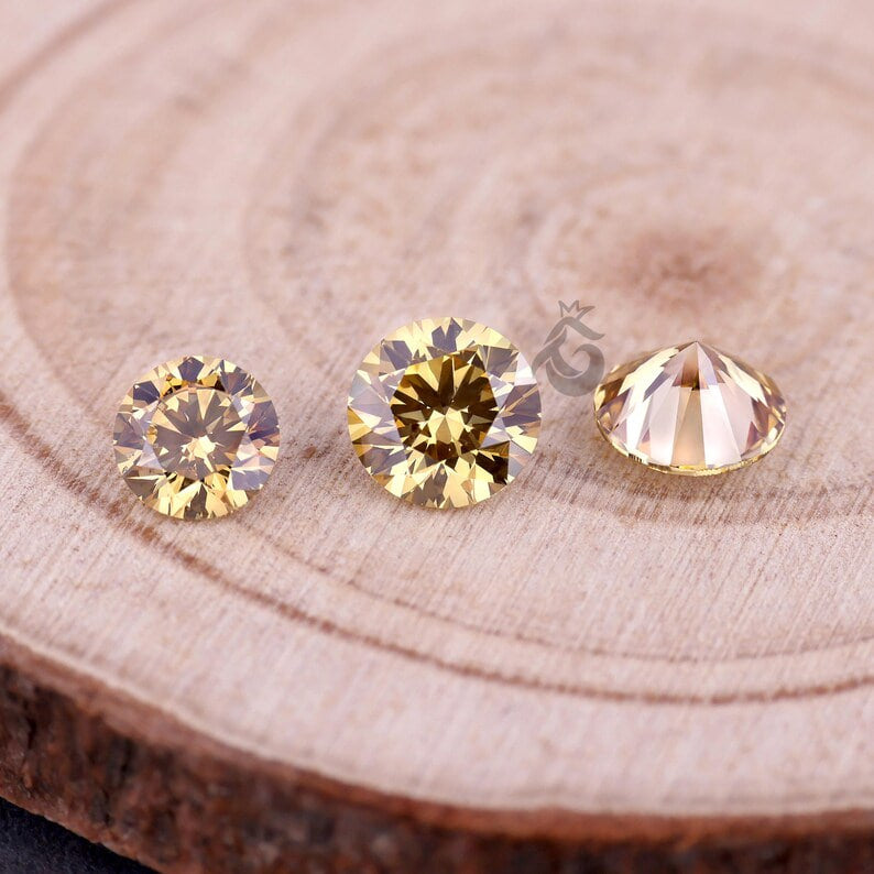 0.75 CT Round Fancy Intense Yellow Lab Grown Diamond, IGI Certified Loose Diamond