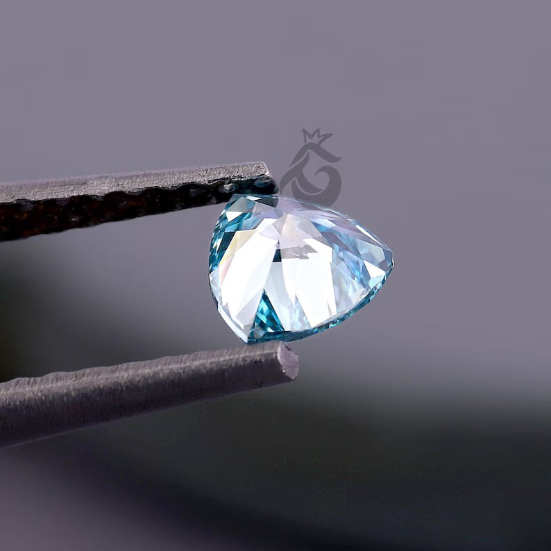 1.50 CT Trillion Cut Fancy Blue Lab Grown Diamond, Loose Diamond for Custom Jewelry
