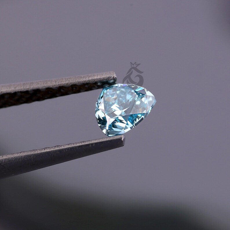1.50 CT Trillion Cut Fancy Blue Lab Grown Diamond, Loose Diamond for Custom Jewelry