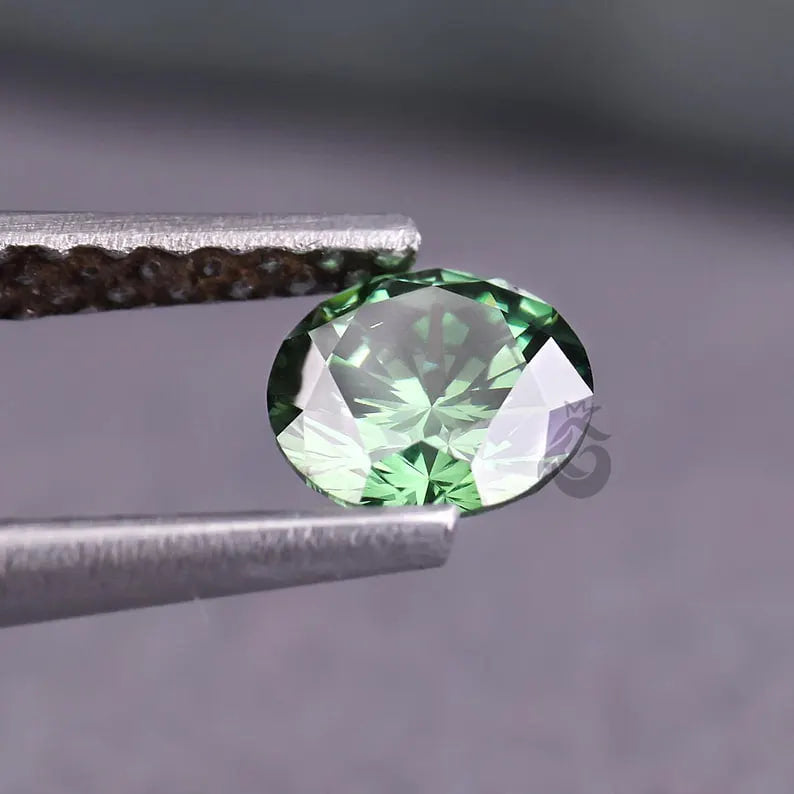 0.50 CT Fancy Green Round Lab Grown Diamond, IGI Certified Loose Diamond for Ring or Pendant