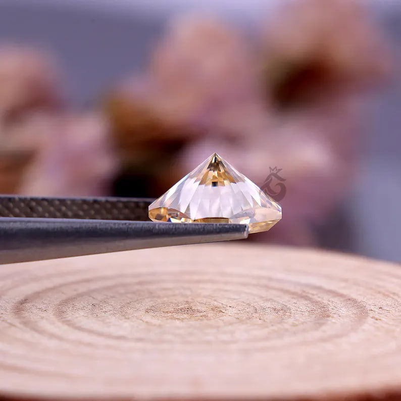 8MM Fantasy Square Light Yellow Moissanite, Loose Diamond for Vintage Ring, Pendant, or Gift