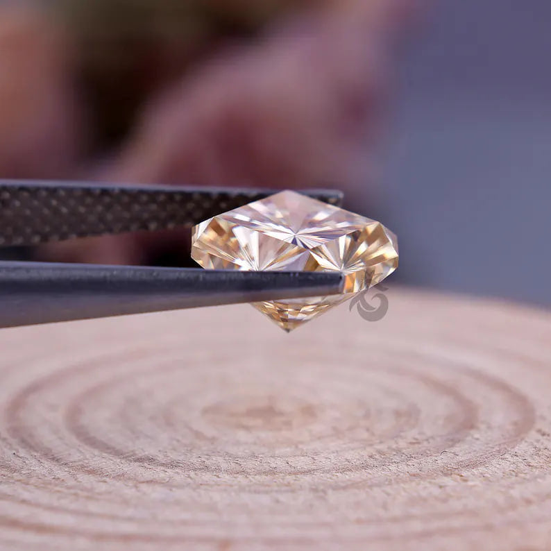 8MM Fantasy Square Light Yellow Moissanite, Loose Diamond for Vintage Ring, Pendant, or Gift
