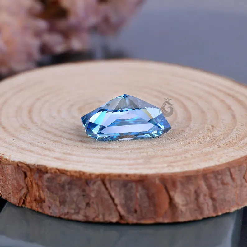 Fancy Vivid Blue Radiant Cut Lab Grown Diamond, IGI Certified, Loose Diamond for Ring or Pendant